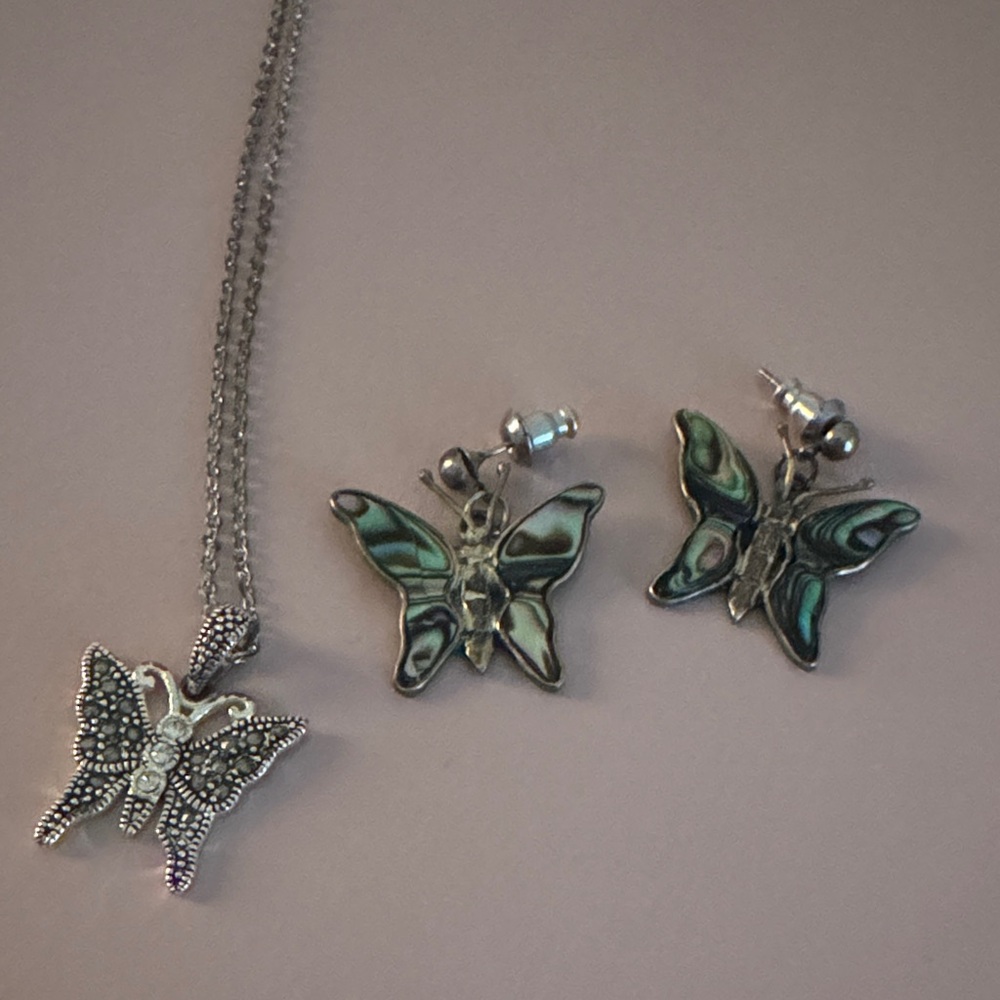Butterfly Pendant and Earring -sold as set